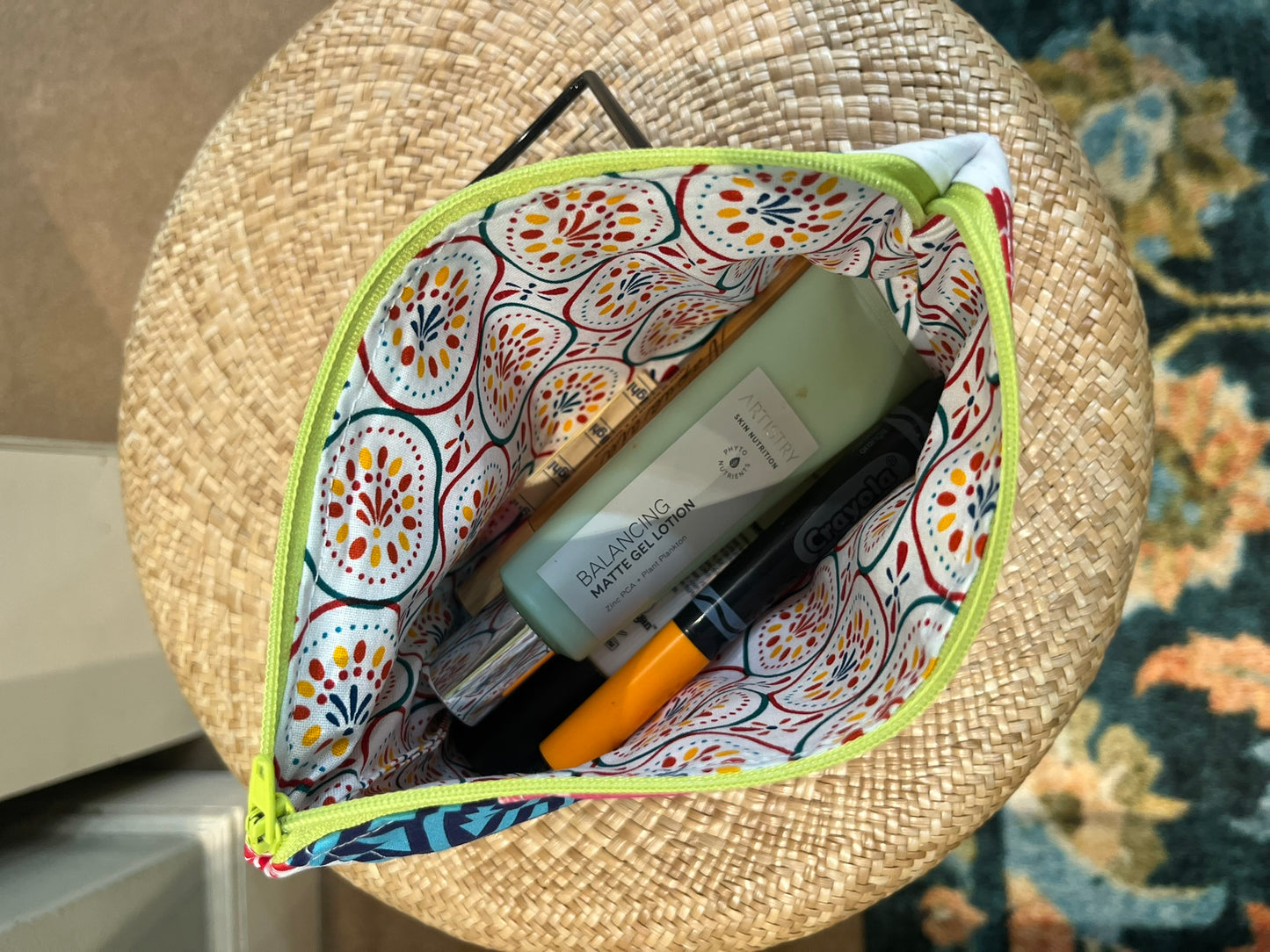 Patchwork Pouch (Large) Yellow Zipper