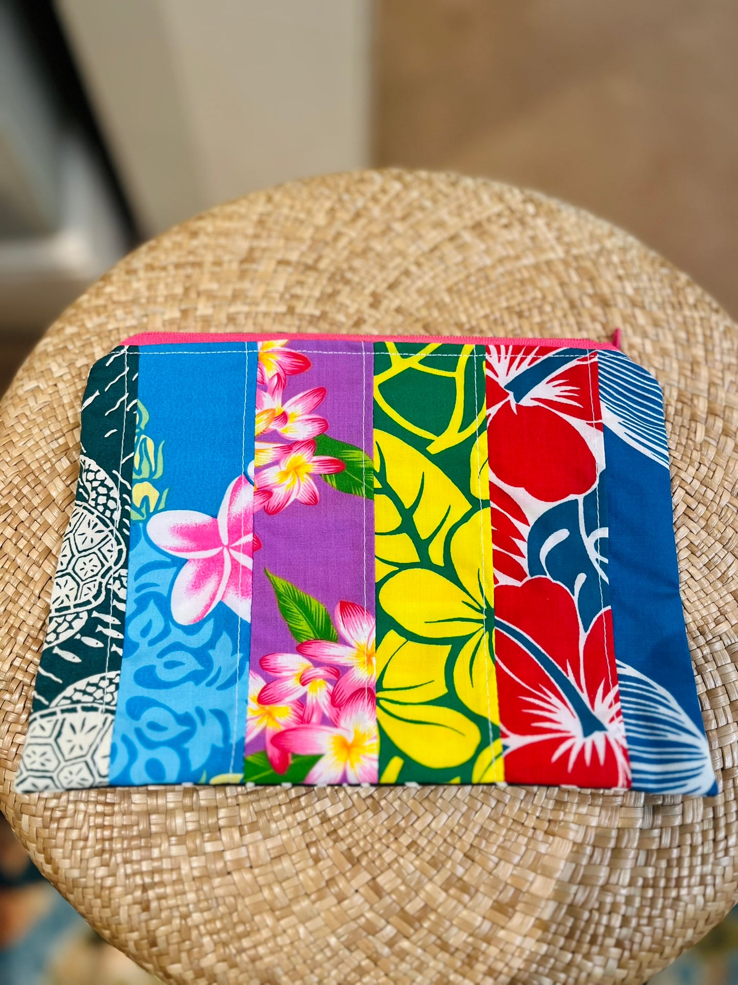 Patchwork Pouch (Large) Pink Zipper