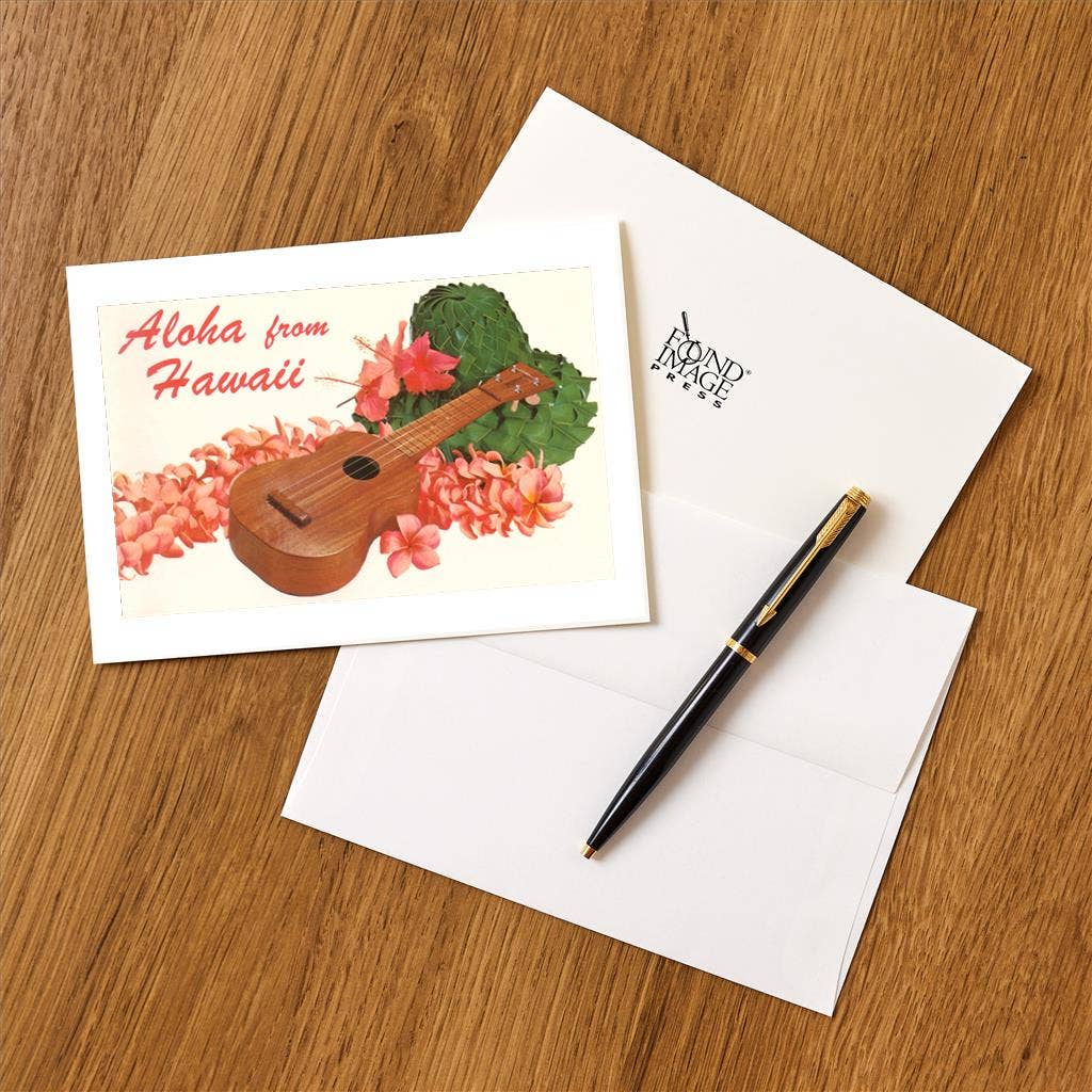 Greeting Card HI Aloha from Hawaii, Ukulele