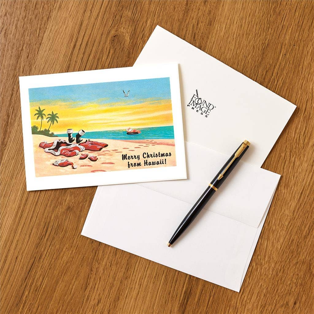 Greeting Card Merry Christmas from Hawaii, Santa