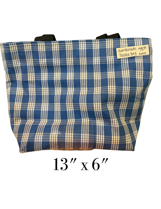 Blue Palaka Tote