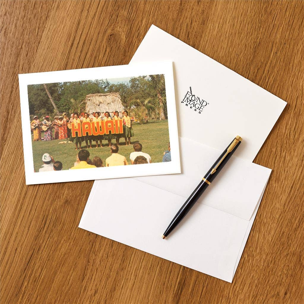 Greeting Card Hula Girls with Hawaii Letters