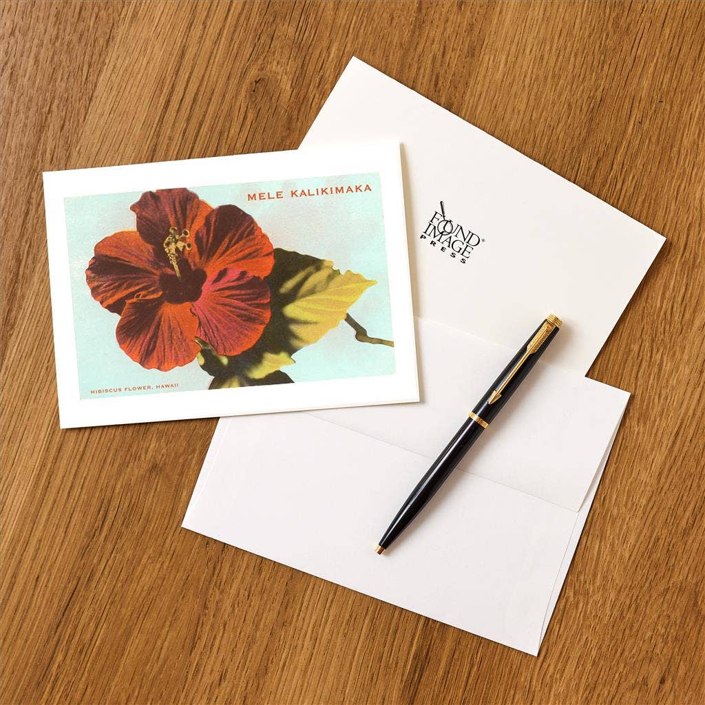 Greeting Card Mele Kalikimaka, Hibiscus Blossom
