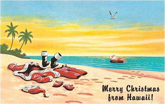 Greeting Card Merry Christmas from Hawaii, Santa