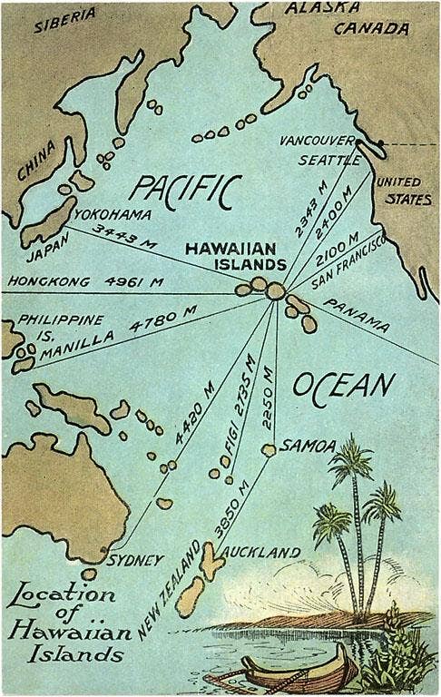 Greeting Card Map of Hawaii
