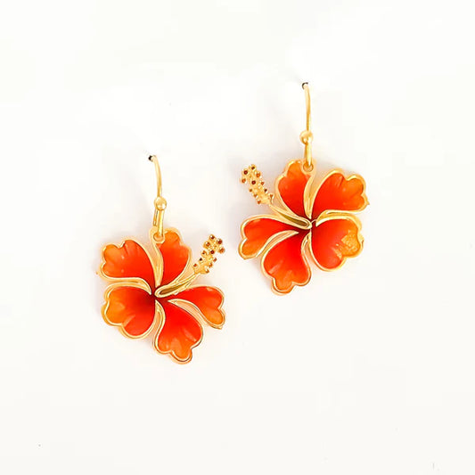 Sunset Hibiscus Earrings