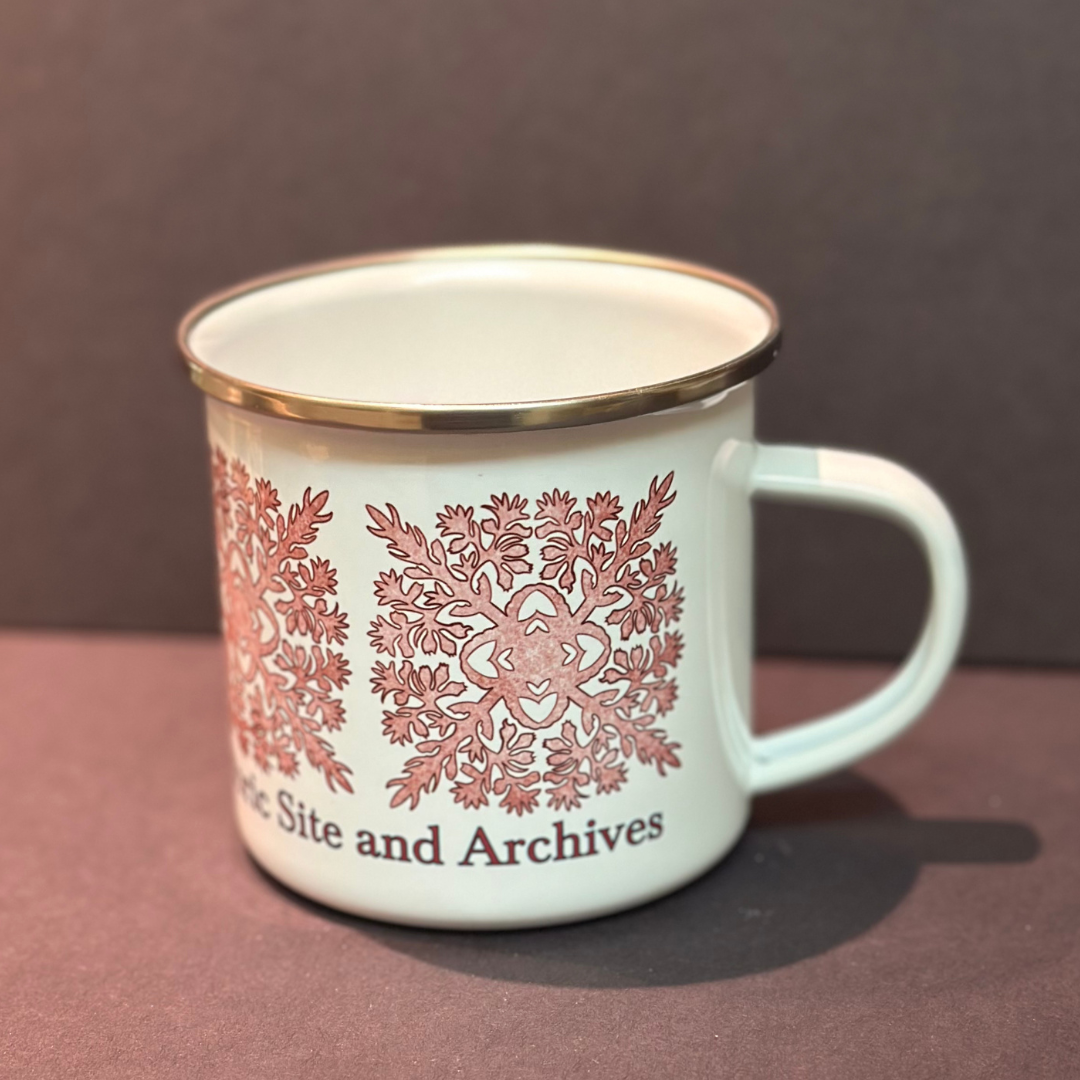 Enamel Mug with Quilt Design