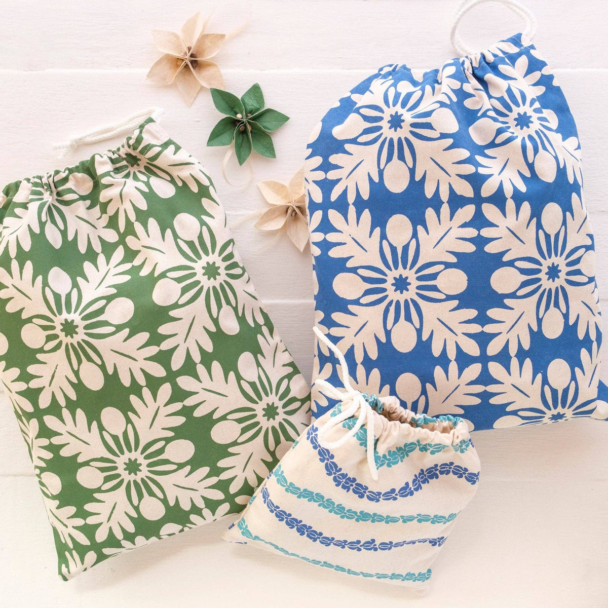 Handprinted Reusable Gift Bags - Large, Balekana Print