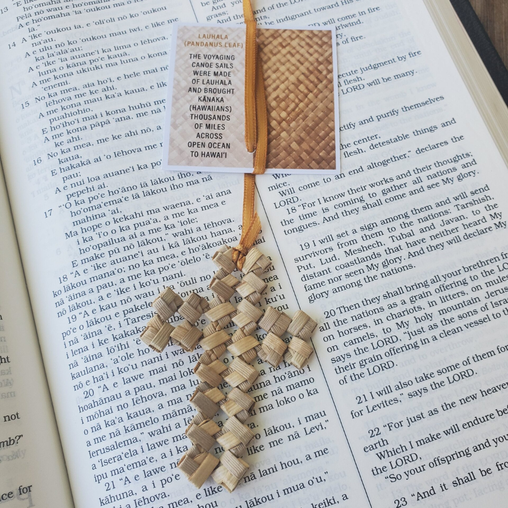 Lauhala Cross Bookmark