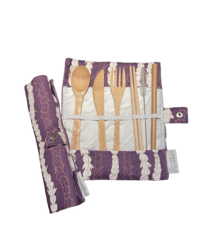 Pikake Lei Eco-Friendly Bamboo Cutlery Set
