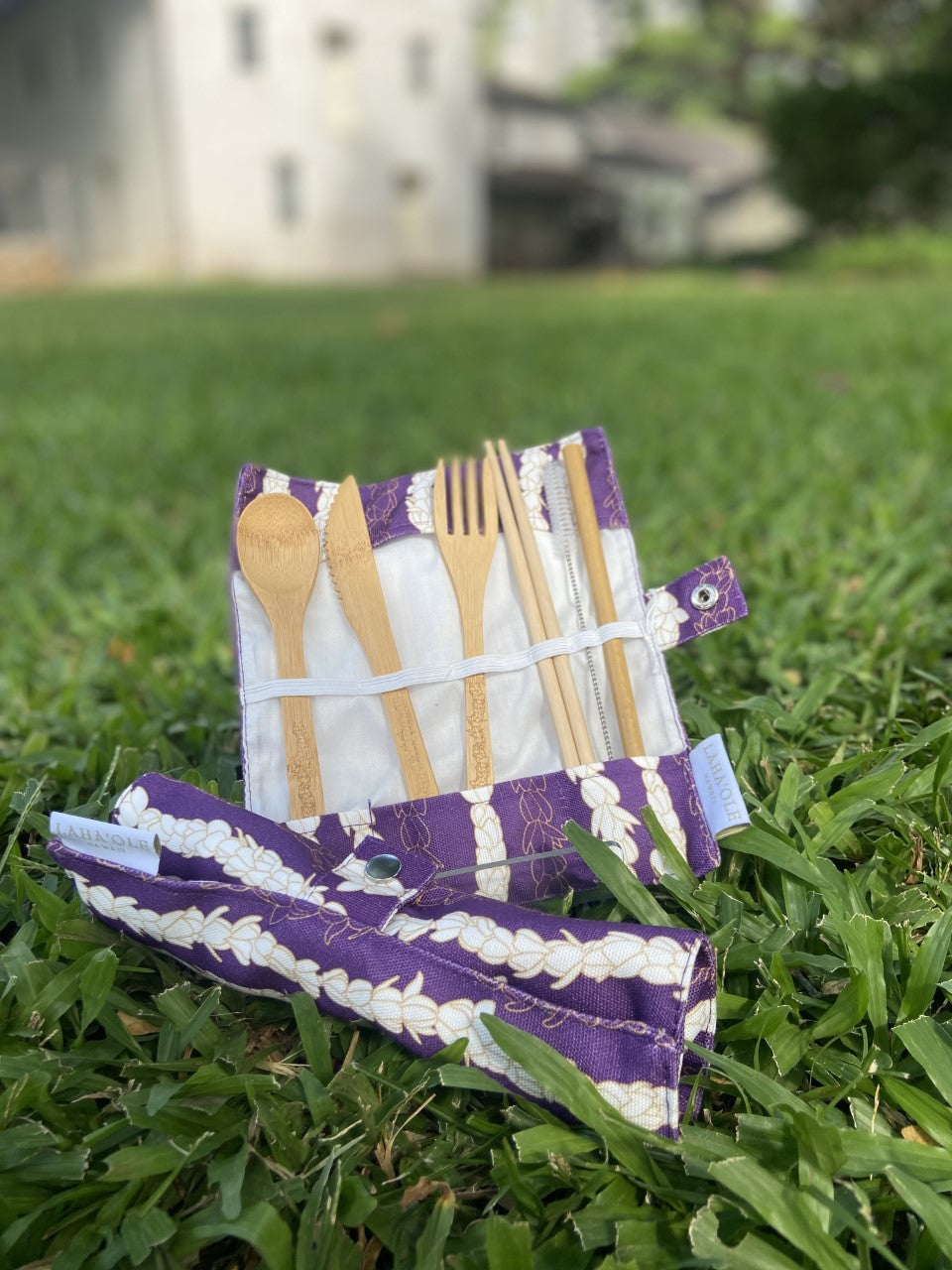 Pikake Lei Eco-Friendly Bamboo Cutlery Set